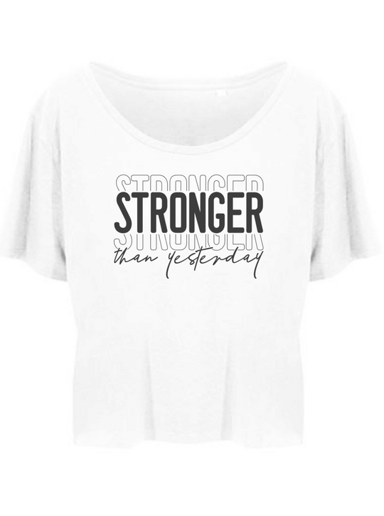 STRONGER Damen Crop Top weiß