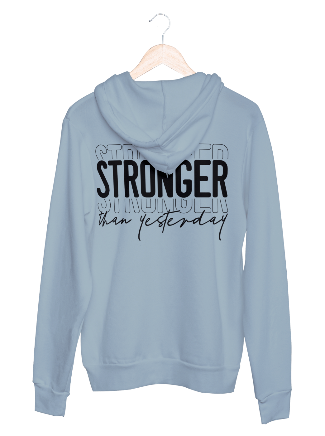 STRONGER Unisex Hoodie slimfit blue fog