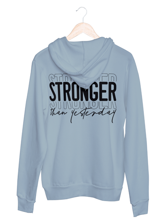 STRONGER Unisex Hoodie slimfit blue fog