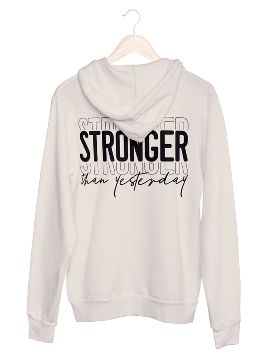 STRONGER Unisex Hoodie slimfit offwhite