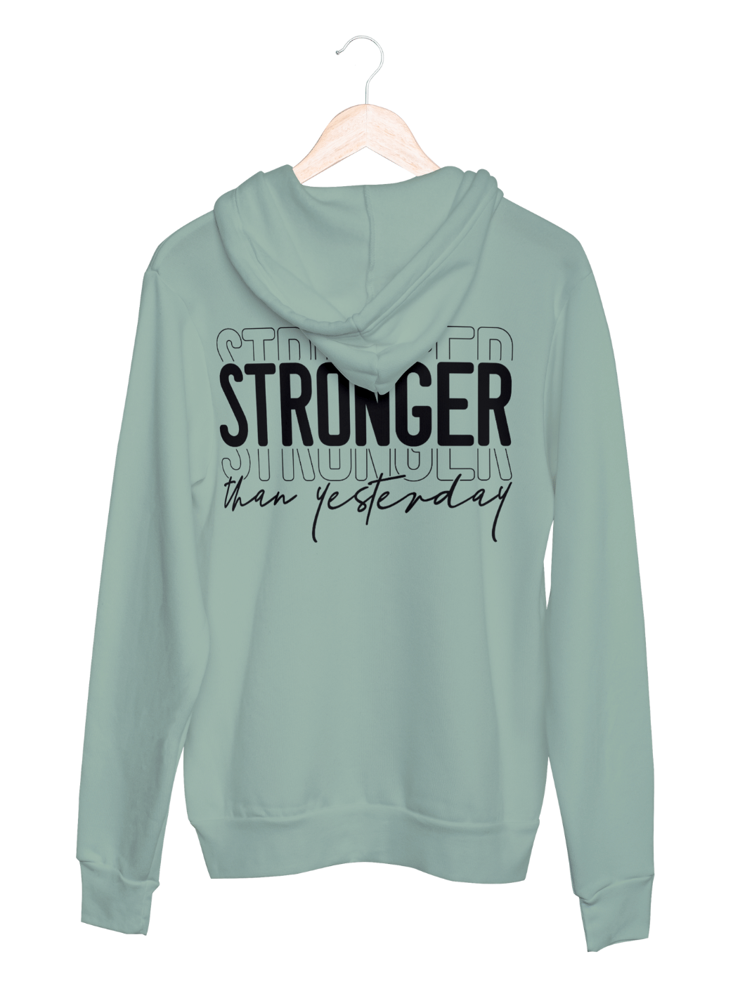 STRONGER Unisex Hoodie slimfit sage green