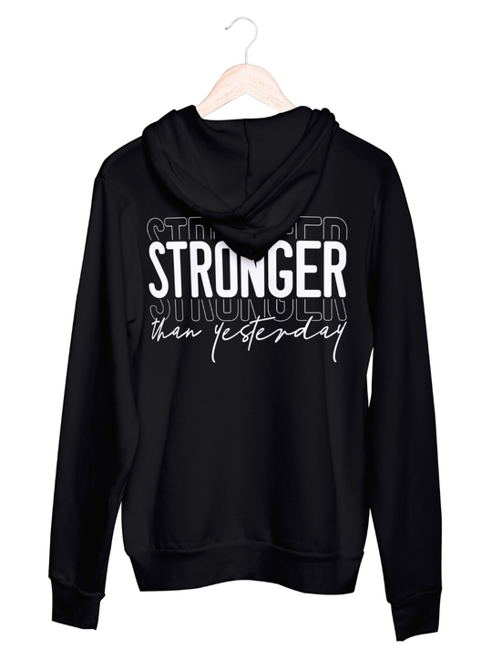 STRONGER Unisex Hoodie slimfit schwarz