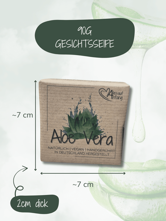 Handgemachte Aloe Vera Gesichtsseife 90g – vegan, sanft zur sensiblen Haut, natürliche Pflege für Gesicht und Körper