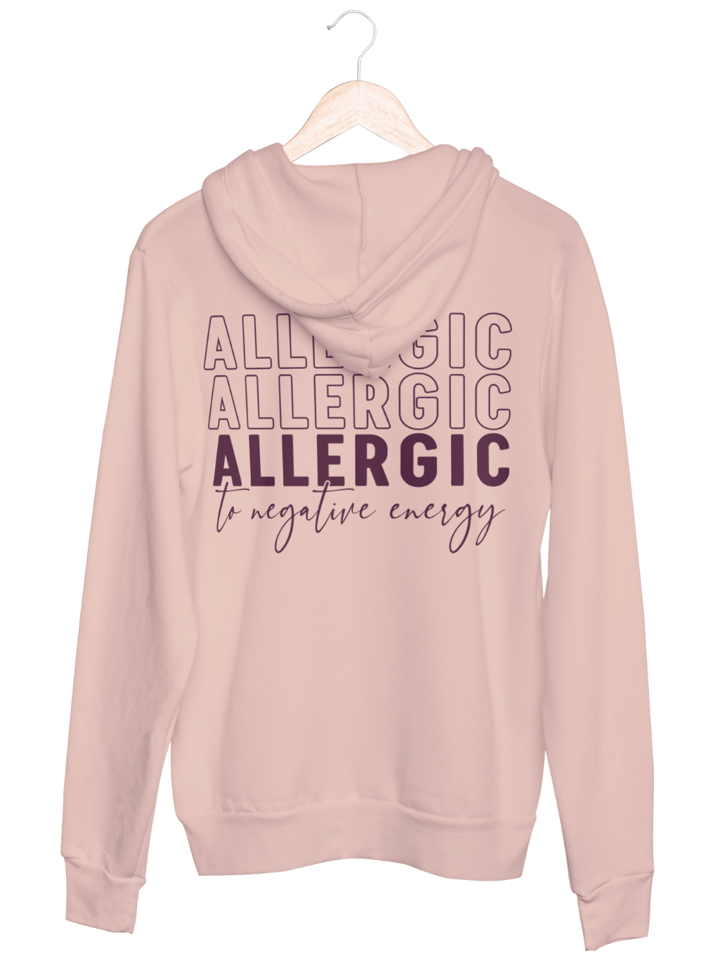 ALLERGIC Unisex Hoodie slimfit soft rose