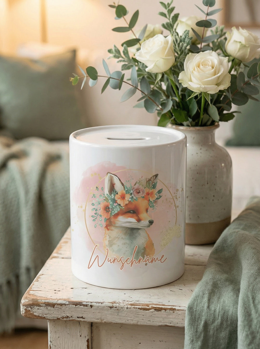 Fuchs Spardose personalisiert - Achtsame Geschenke für Frauen bei Alles auf Anfang, Bedburg NRW