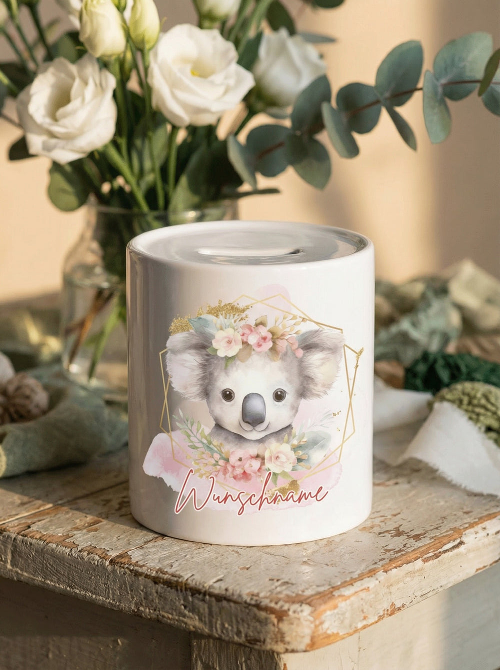 Keramikspardose Koala personalisiert - achtsame Geschenke für Frauen bei Alles auf Anfang, Bedburg NRW