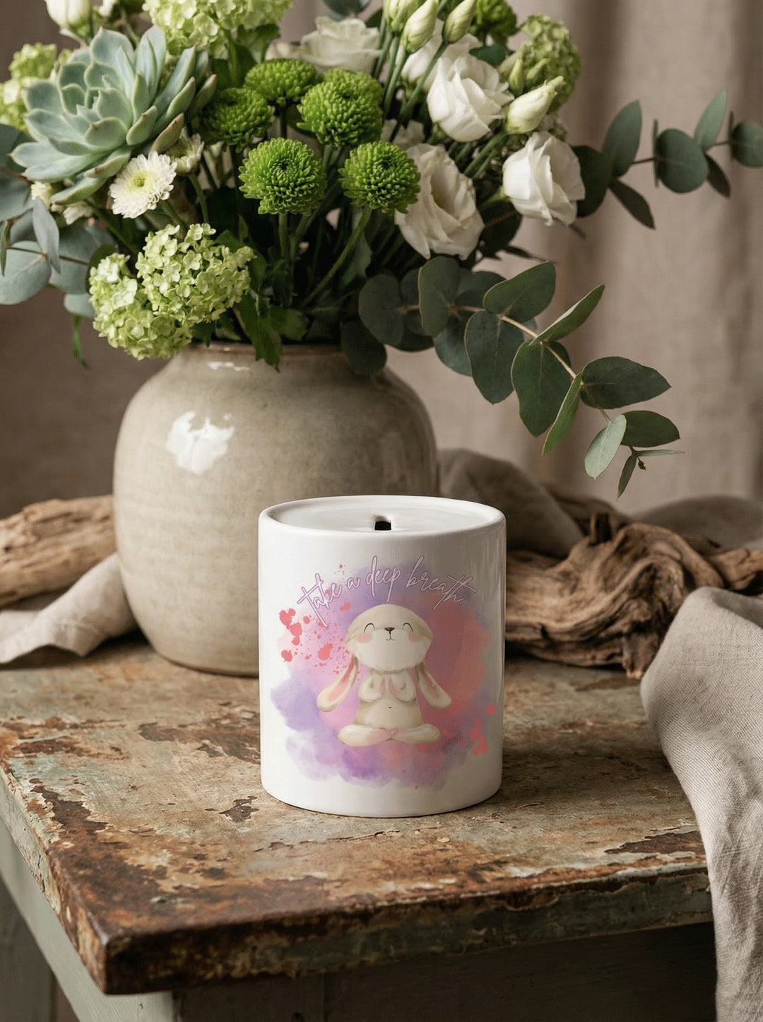 Keramikspardose Take a deep breath personalisierbar - achtsame Geschenke für Frauen bei Alles auf Anfang in Bedburg, NRW