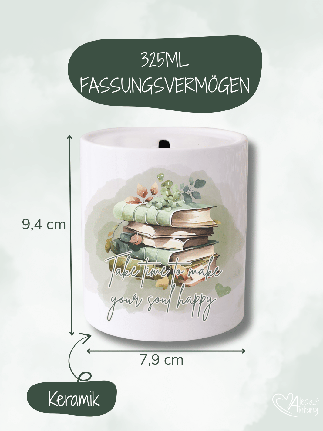 Take time to make your soul happy Keramikspardose - Alles auf Anfang - Geschenke für Frauen