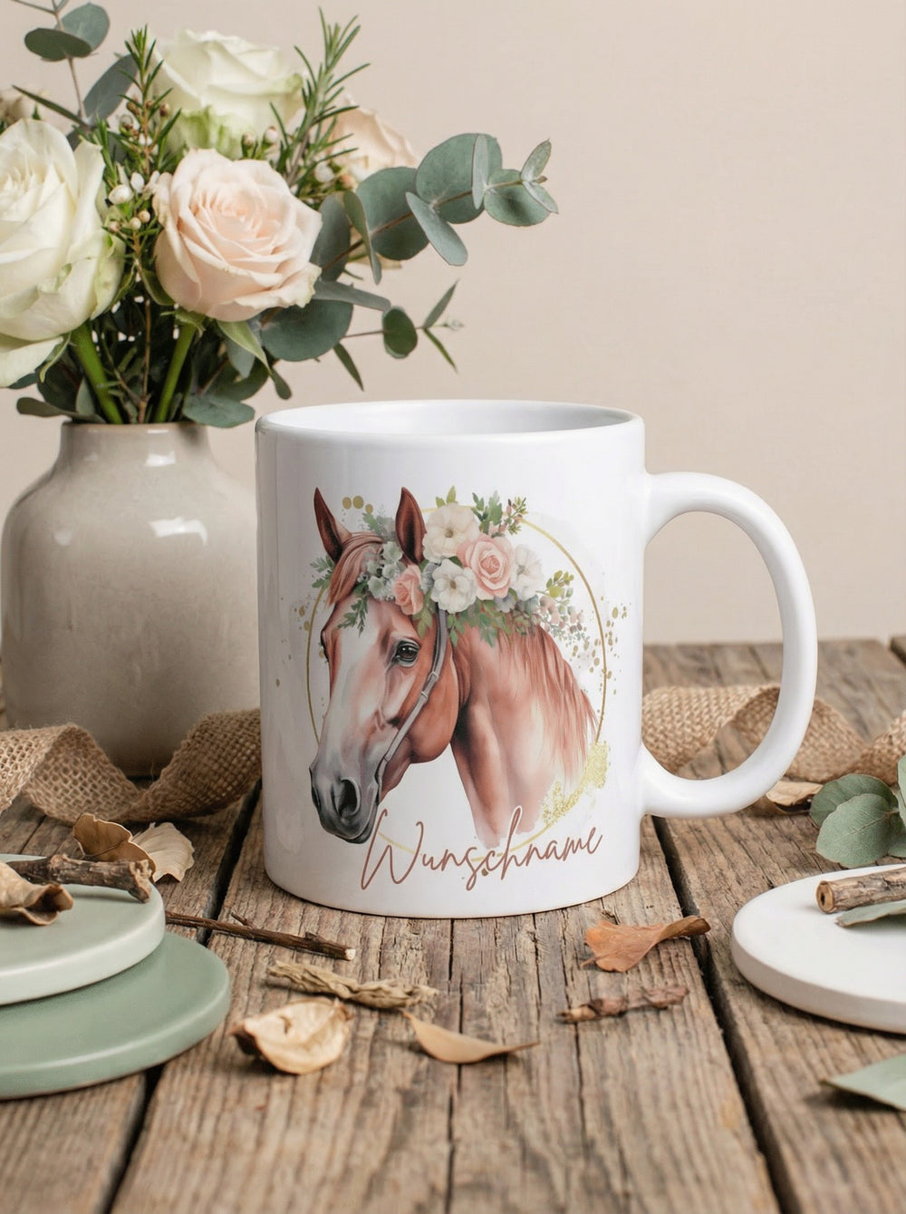 Pferd Tasse personalisiert. Achtsame Geschenke für Frauen und Mädchen bei Alles auf Anfang in Bedburg, NRW