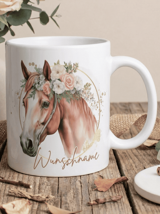 Pferd Tasse personalisiert. Achtsame Geschenke für Frauen und Mädchen bei Alles auf Anfang in Bedburg, NRW
