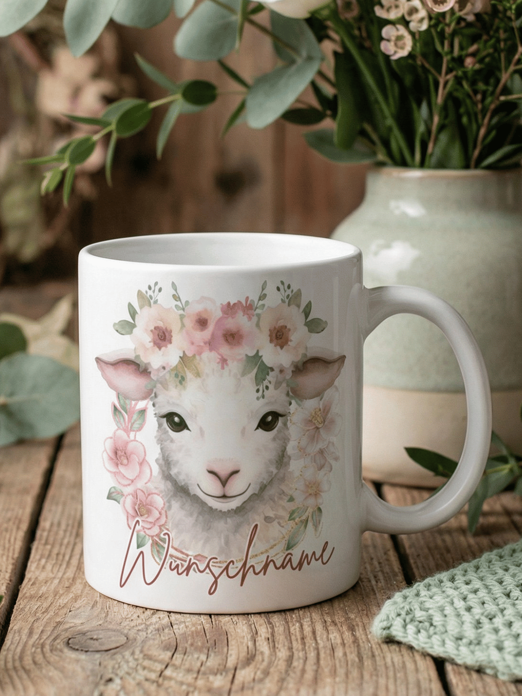 Schaf Tasse personalisiert. Achtsame Geschenke für Frauen und Mädchen bei Alles auf Anfang in Bedburg, NRW