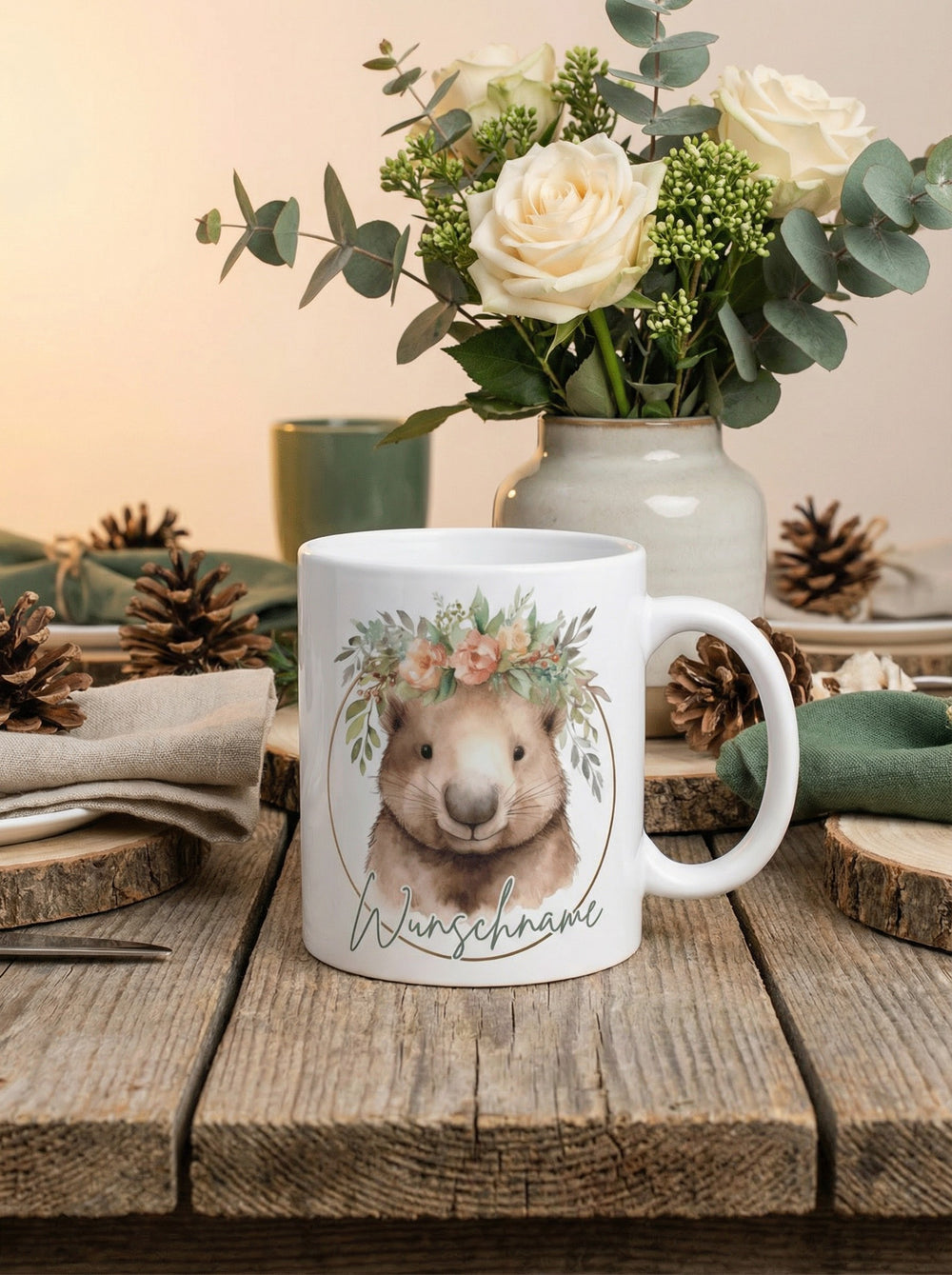 Wombat Tasse personalisiert. Achtsame Geschenke für Frauen und Mädchen bei Alles auf Anfang in Bedburg, NRW