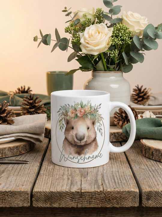 Wombat Tasse personalisiert. Achtsame Geschenke für Frauen und Mädchen bei Alles auf Anfang in Bedburg, NRW
