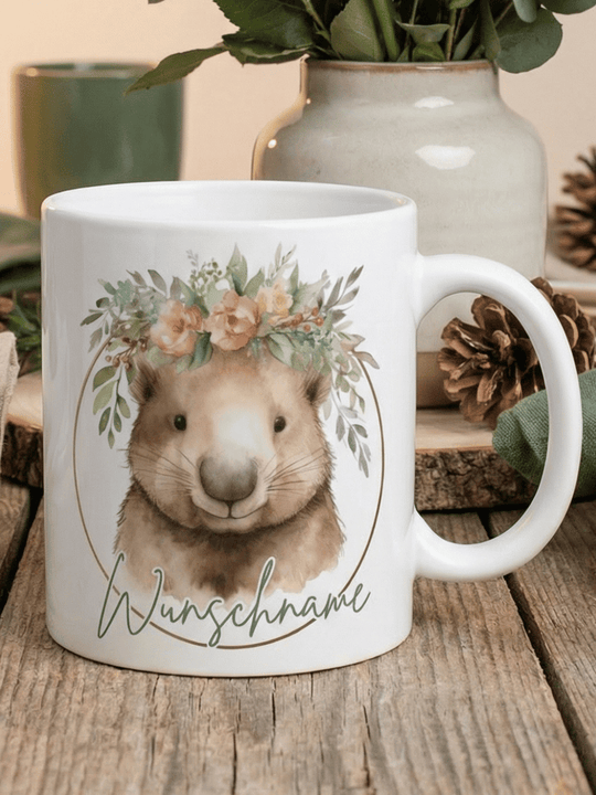 Wombat Tasse personalisiert. Achtsame Geschenke für Frauen und Mädchen bei Alles auf Anfang in Bedburg, NRW