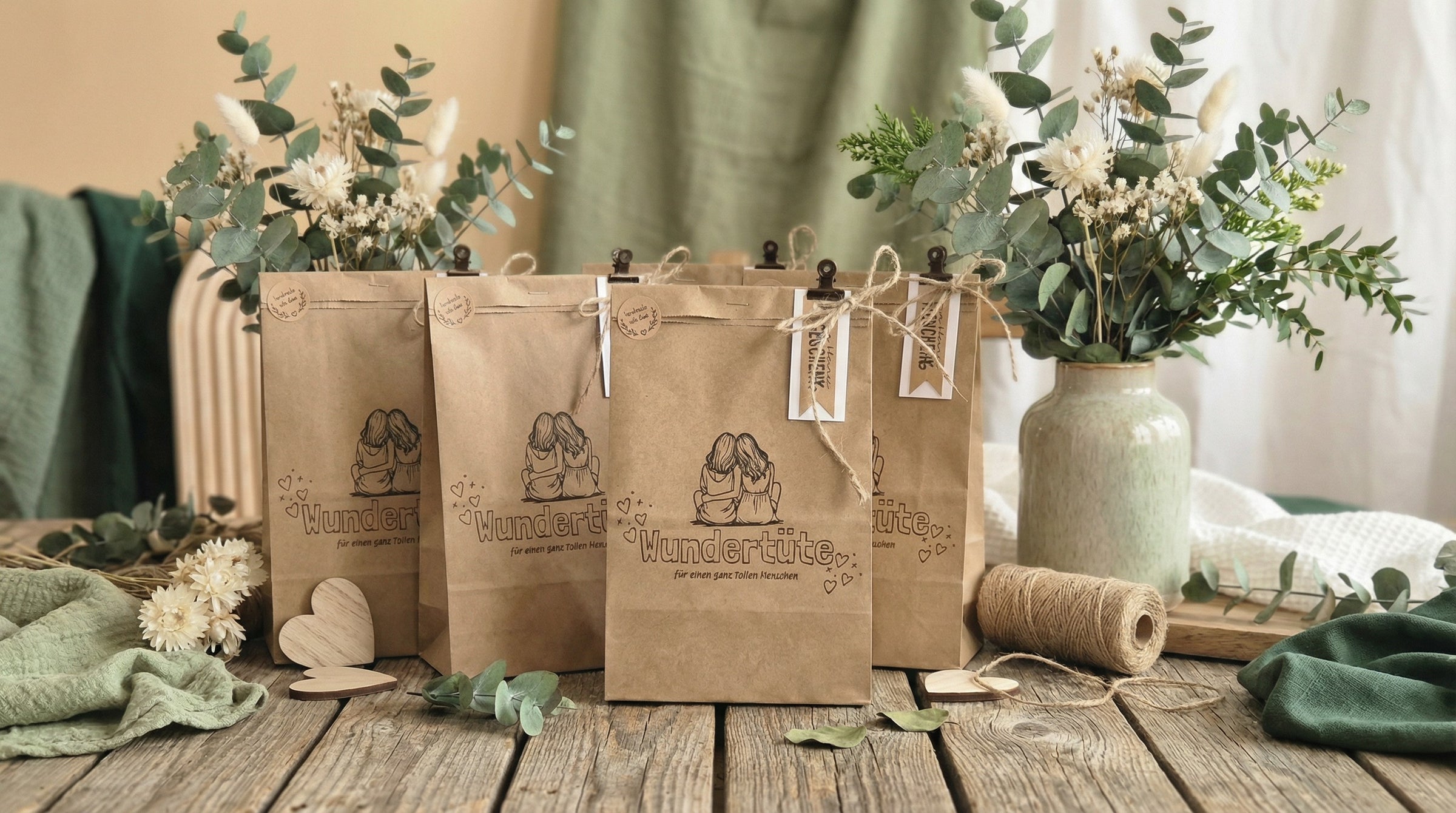 handgefertigte Wundertüten als achtsame Geschenke für Frauen bei Alles auf Anfang in Bedburg, NRW