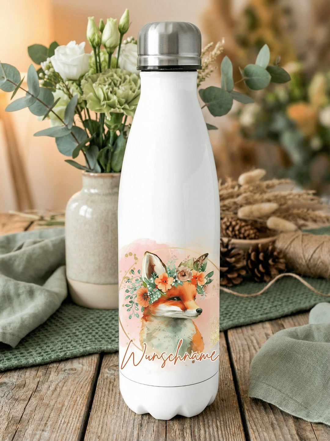 Trinkflasche Fuchs personalisiert - achtsame Geschenke für Frauen und Mädchen bei Alles auf Anfang in Bedburg, NRW
