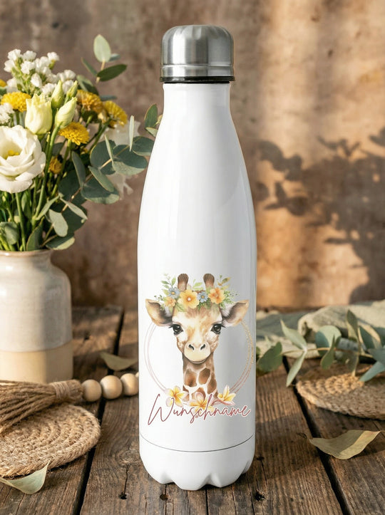 Trinkflasche Giraffe personalisiert - achtsame Geschenke für Frauen und Mädchen bei Alles auf Anfang in Bedburg, NRW