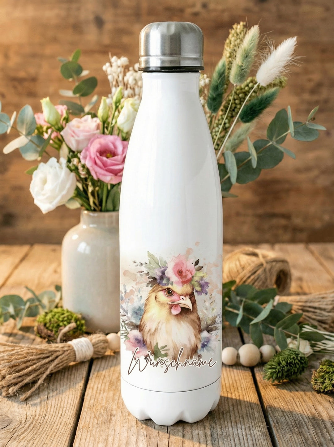 Huhn Trinkflasche personalisiert - achtsame Geschenke für Frauen und Mädchen bei Alles auf Anfang in Bedburg, NRW