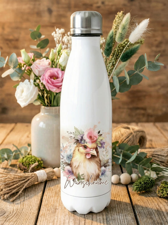 Huhn Trinkflasche personalisiert - achtsame Geschenke für Frauen und Mädchen bei Alles auf Anfang in Bedburg, NRW