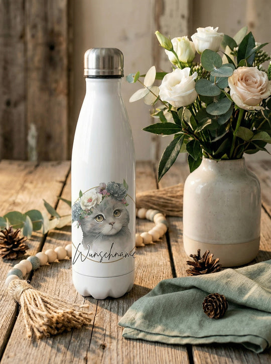 Katze Trinkflasche personalisiert - achtsame Geschenke für Frauen und Mädchen bei Alles auf Anfang in Bedburg, NRW