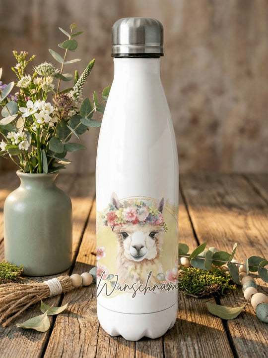 Lama Trinkflasche personalisiert - achtsame Geschenke für Frauen und Mädchen bei Alles auf Anfang in Bedburg, NRW