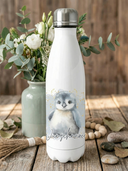 Pinguin Trinkflasche personalisiert - achtsame Geschenke für Frauen und Mädchen bei Alles auf Anfang in Bedburg, NRW