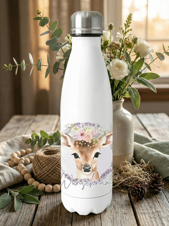 Reh Trinkflasche personalisiert - achtsame Geschenke für Alles auf Anfang in Bedburg, NRW