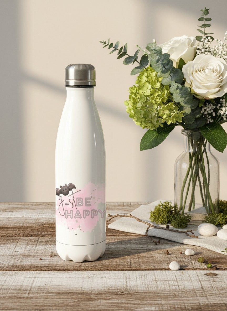 Trinkflasche Just be happy - achtsame Geschenke für Frauen bei Alles auf Anfang in Bedburg, NRW