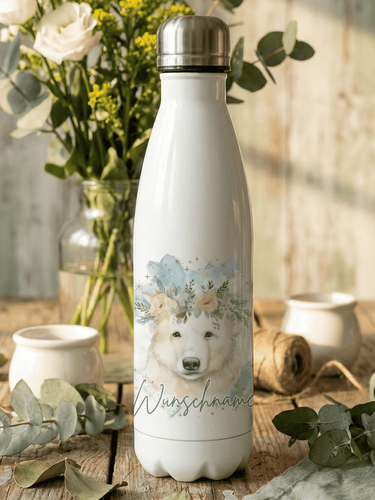 Trinkflasche Eisbär personalisierbar - achtsame Geschenke für Frauen und Mädchen bei Alles auf Anfang in Bedburg, NRW