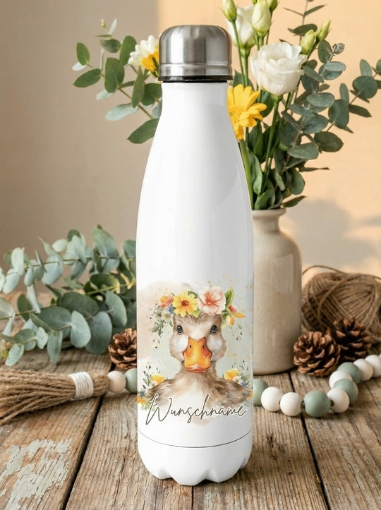 Trinkflasche Ente personalisiert - achtsame Geschenke für Frauen und Mädchen bei Alles auf Anfang in Bedburg, NRW