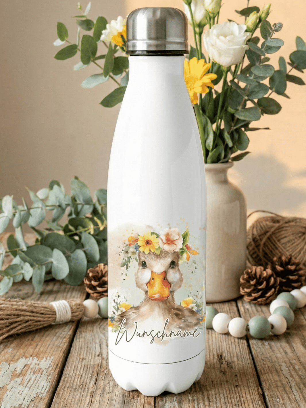 Trinkflasche Ente personalisiert - achtsame Geschenke für Frauen und Mädchen bei Alles auf Anfang in Bedburg, NRW