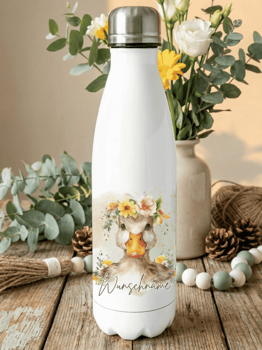 Trinkflasche Ente personalisiert - achtsame Geschenke für Frauen und Mädchen bei Alles auf Anfang in Bedburg, NRW