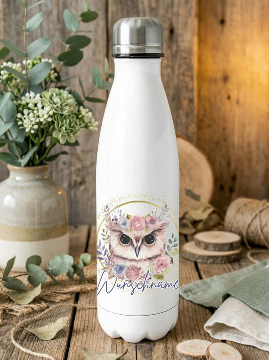 Trinkflasche Eule personalisiert - achtsame Geschenke für Frauen und Mädchen bei Alles auf Anfang in Bedburg, NRW