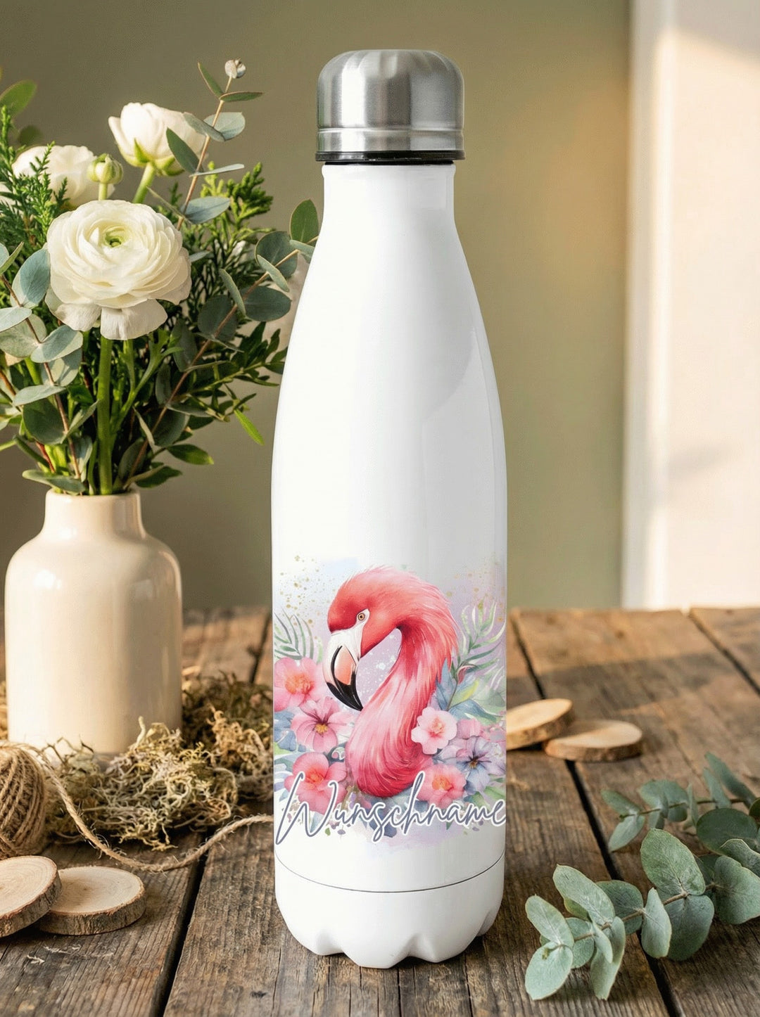 Trinkflasche Flamingo personalisiert - achtsame Geschenke für Frauen und Mädchen bei Alles auf Anfang in Bedburg, NRW