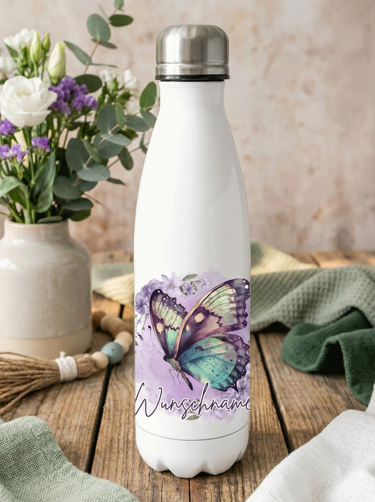 Schmetterling Trinkflasche personalisiert - achtsame Geschenke für Frauen und Mädchen bei Alles auf Anfang in Bedburg, NRW