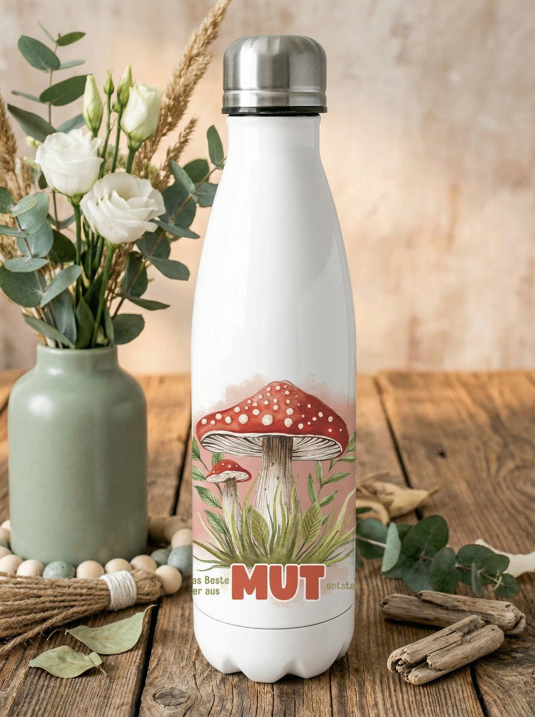 Weil das Beste immer aus Mut entsteht -  Trinkflasche. Achtsame Geschenke für Frauen und Mädchen bei Alles auf Anfang in Bedburg, NRW