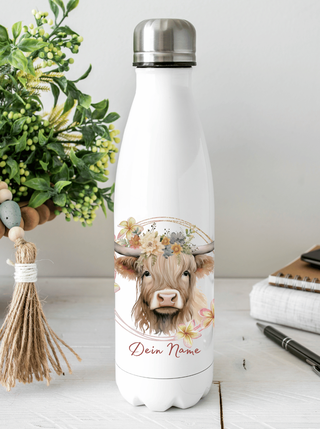 HIGHLAND COW Trinkflasche (personalisierbar)