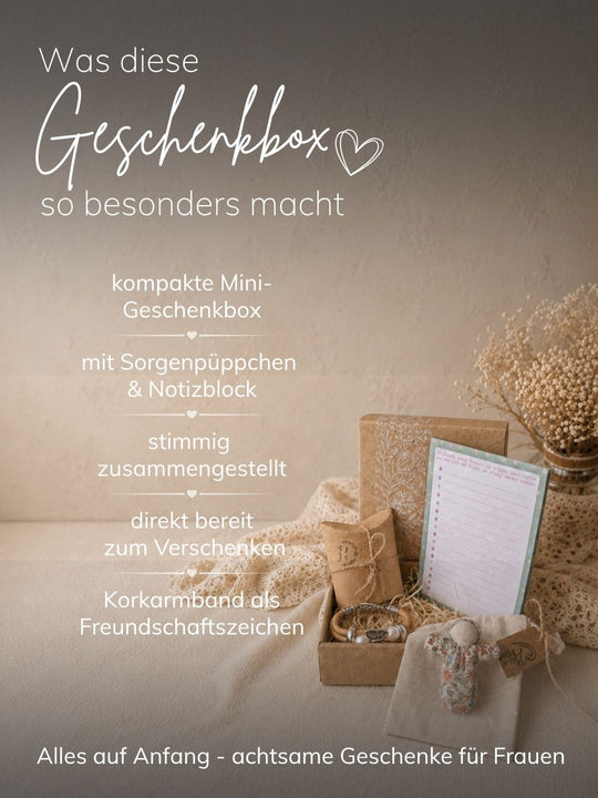 Mutmoment Mini-Geschenkbox. Achtsame Geschenke für Frauen, Alles auf Anfang