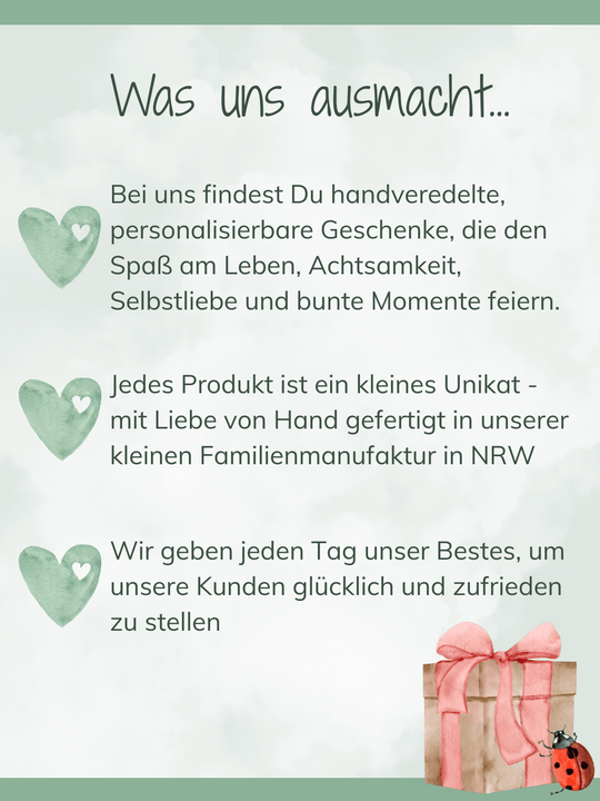Warum solltest Du bei uns kaufen? Regional, ehrlich und liebevolle Familienmanufaktur für handgemachte Geschenke