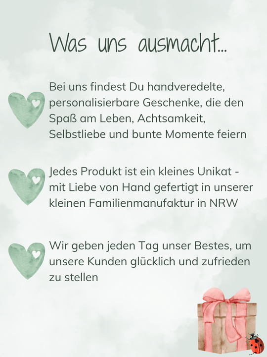 Warum solltest Du bei uns kaufen? Regional, ehrlich und liebevolle Familienmanufaktur für handgemachte Geschenke