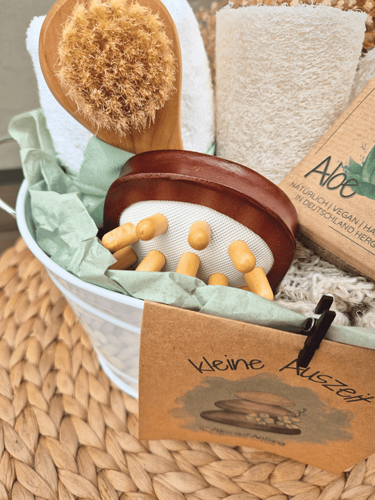 Wellness Geschenk für Frauen – Spa-Set „Kleine Auszeit“ mit nachhaltigen Naturmaterialien, ideal für Selfcare, Me-Time und besondere Anläss