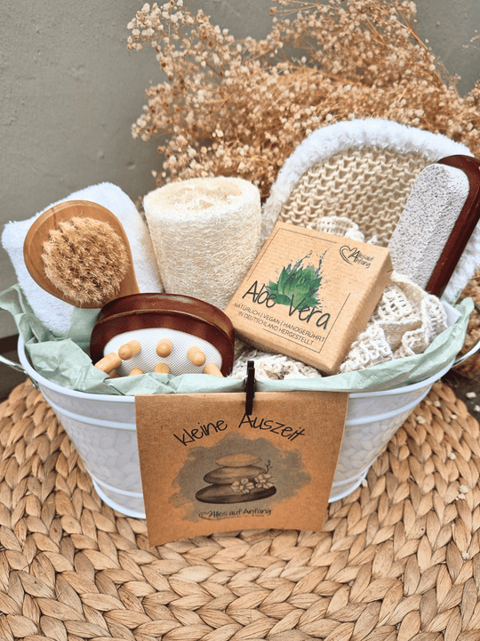 Wellness Geschenk für Frauen – Spa-Set „Kleine Auszeit“ mit nachhaltigen Naturmaterialien, ideal für Selfcare, Me-Time und besondere Anläss