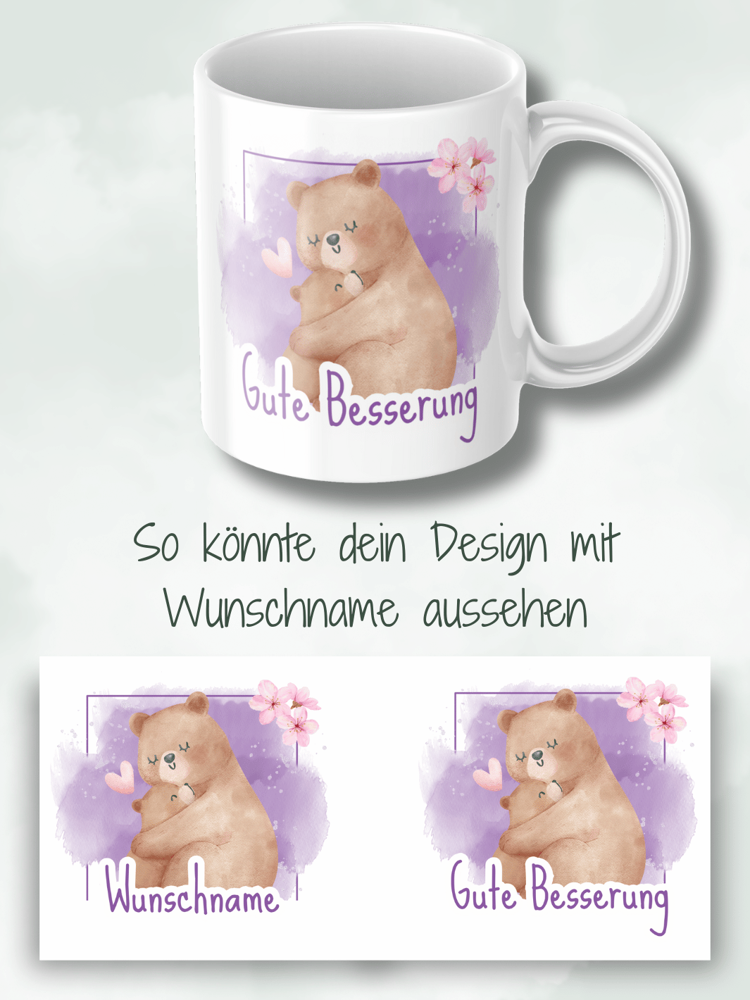 Keramiktasse mit Motiv „Gute Besserung“ – liebevolles Geschenk für Kranke, Aufmunterung & Trost, perfektes Geschenk für Frauen.
