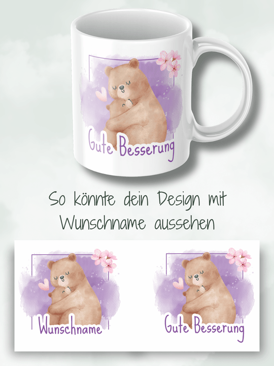 Keramiktasse mit Motiv „Gute Besserung“ – liebevolles Geschenk für Kranke, Aufmunterung & Trost, perfektes Geschenk für Frauen.