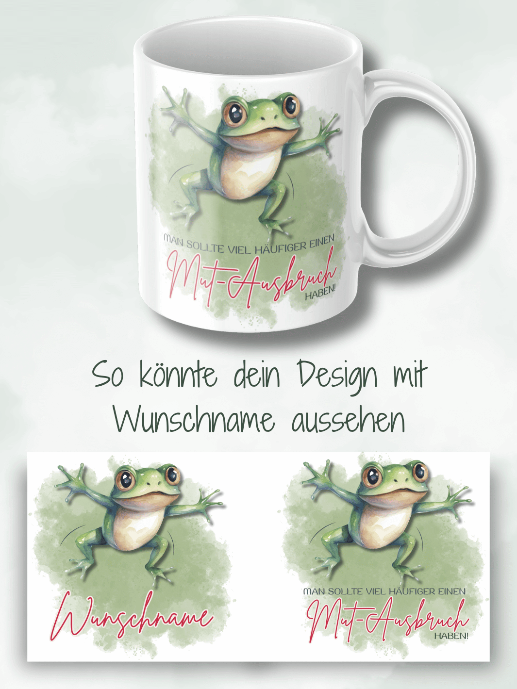 Keramiktasse mit Spruch „Man sollte viel häufiger einen Mut-Ausbruch haben“ – Geschenk für Frauen, Ermutigung, Selbstvertrauen & Aufbruch