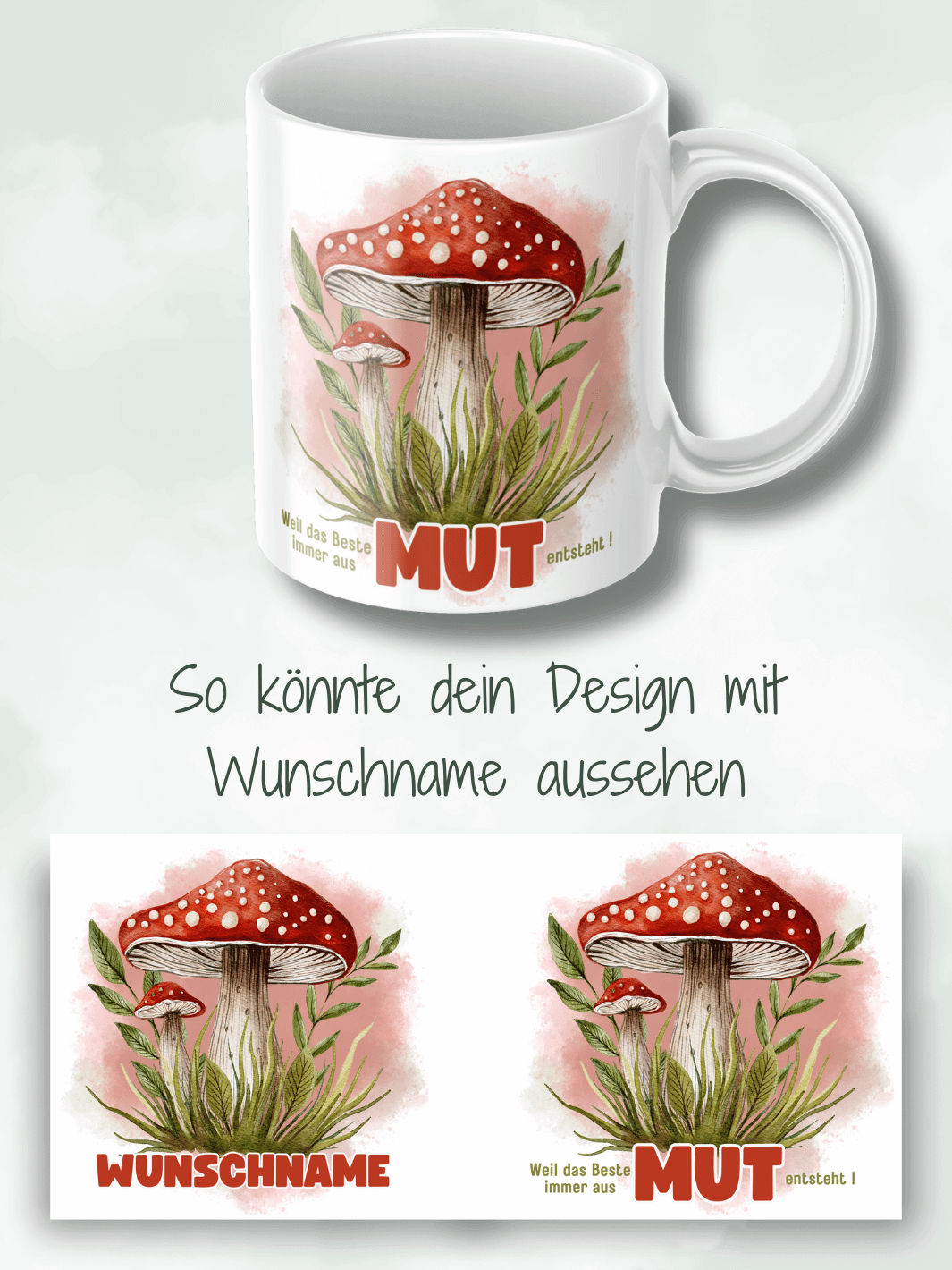 Keramiktasse mit Spruch „Weil das Beste immer aus Mut entsteht“ – Geschenk für Frauen, Ermutigung, Neuanfang, Selbstvertrauen