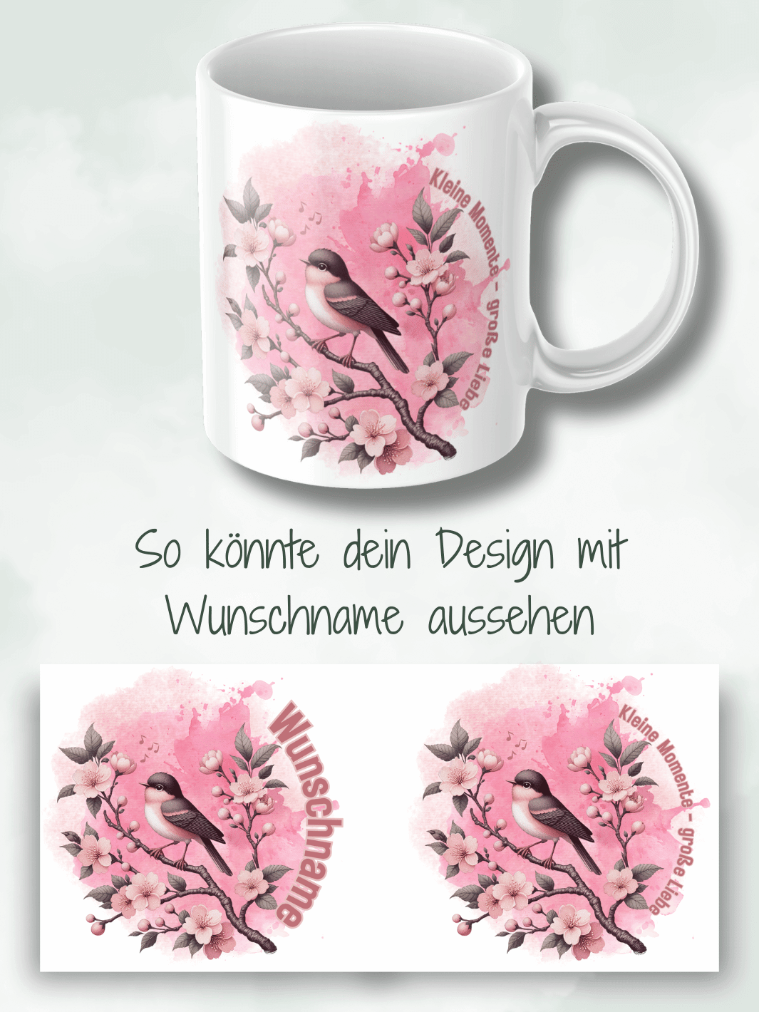 Keramiktasse mit Spruch „Kleine Momente – große Liebe“ – Geschenk für Frauen, Achtsamkeit, Verbundenheit & Herzensmomente