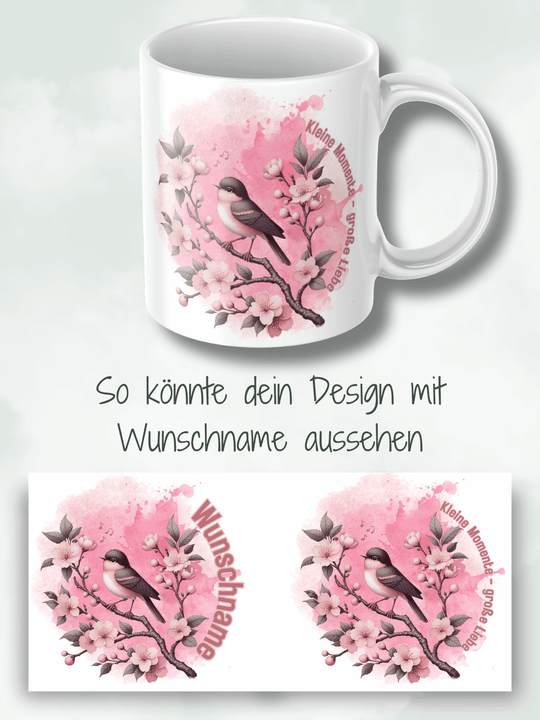 Keramiktasse mit Spruch „Kleine Momente – große Liebe“ – Geschenk für Frauen, Achtsamkeit, Verbundenheit & Herzensmomente