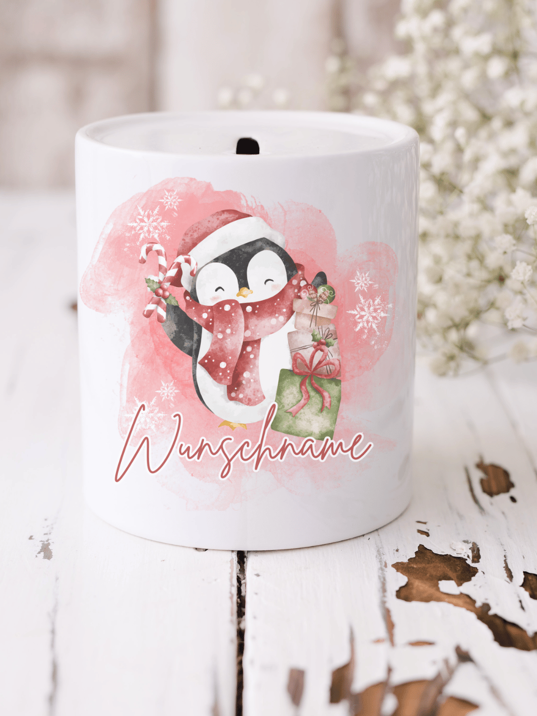 X-MAS Pinguin Keramikspardose - Alles auf Anfang - Geschenk für Frauen