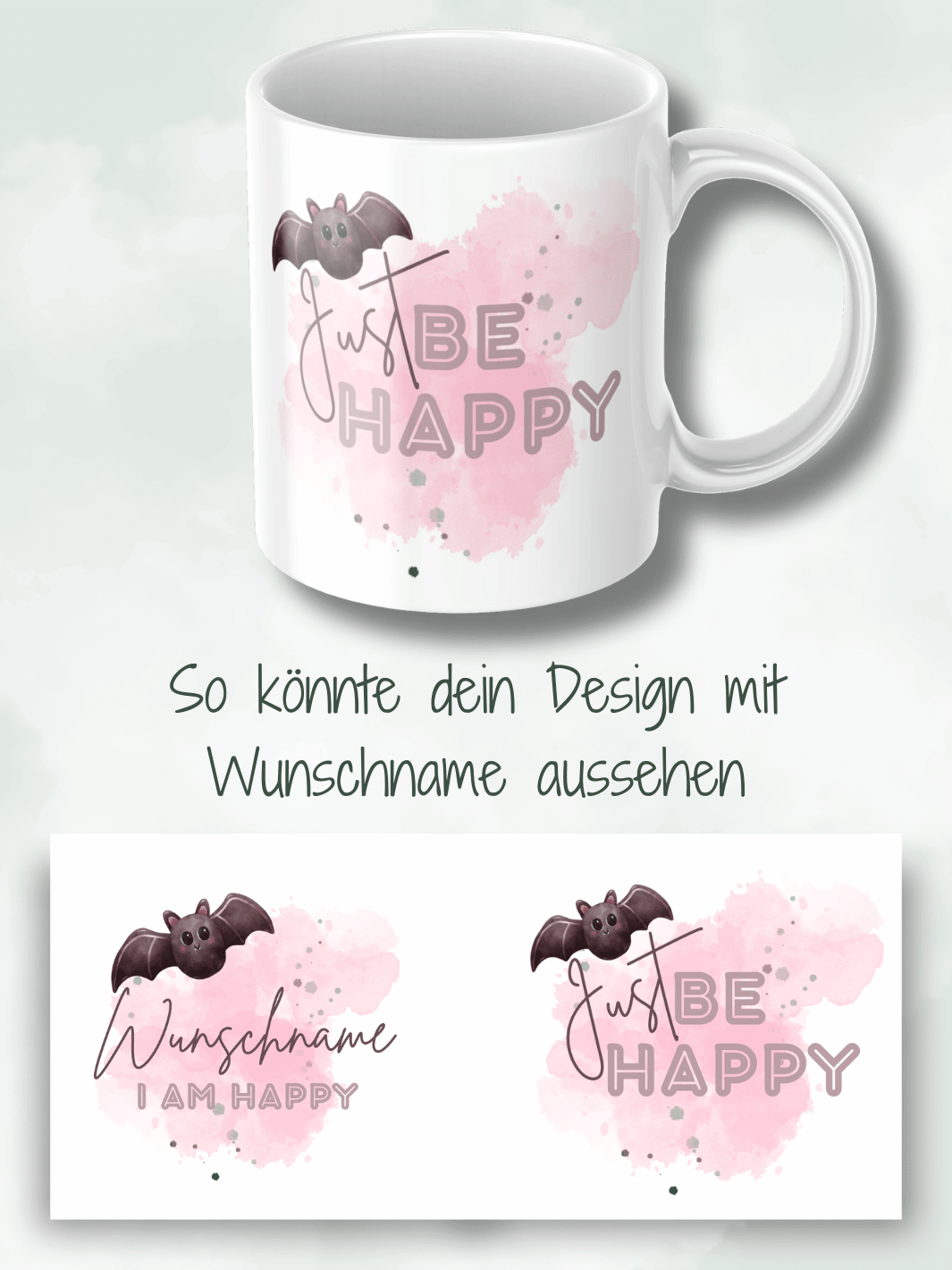Keramiktasse Be Happy - achtsame Geschenke für Frauen bei Alles auf Anfang in Bedburg, NRW
